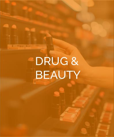 Market tiles – drug and beauty – orange